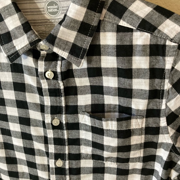 Wonder Nation Boy’s Buffalo Long Sleeve Cotton Shirt. Used. Sz S. Back-White - Picture 4 of 5